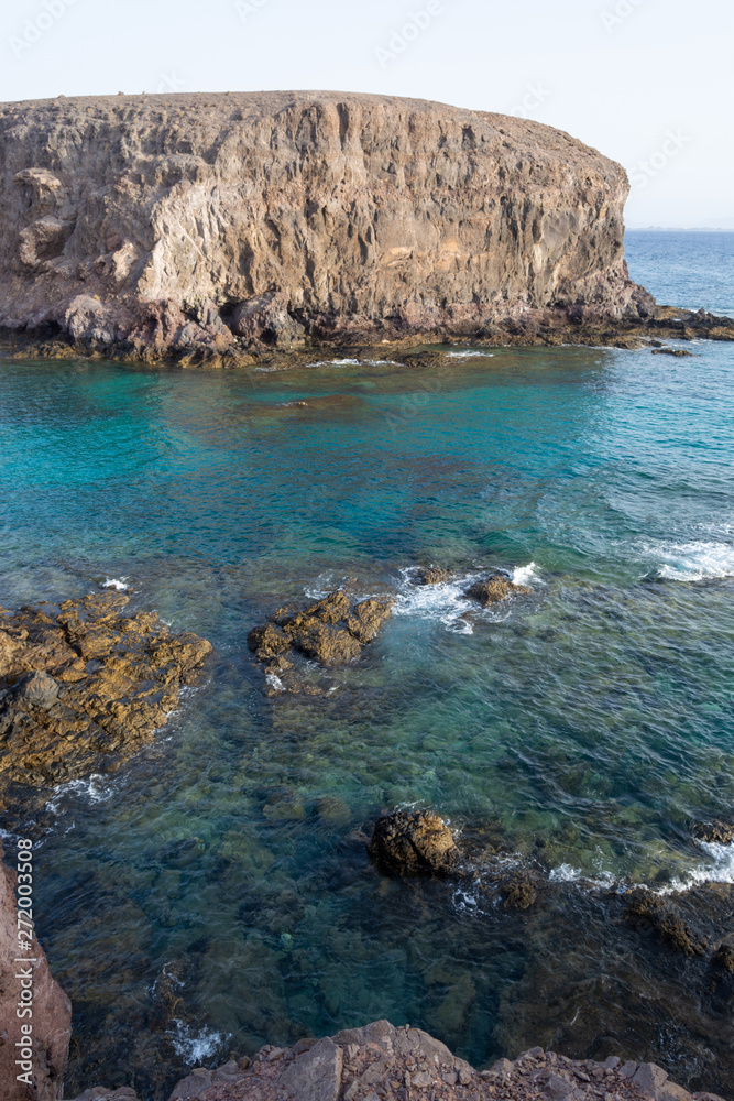 Amazing view of Playa Papagayo beach, Lanzarote, Canary Islands, Spain