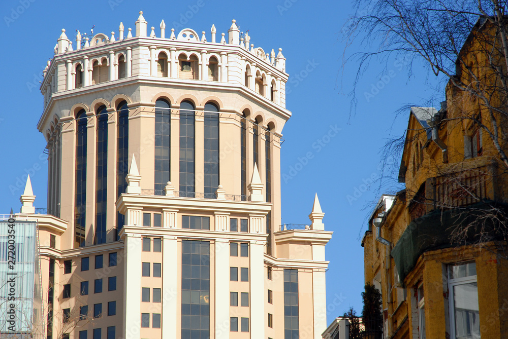 Fragment of the modern business center building in Moscow