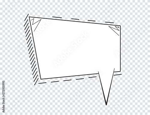 Cartoon speech bubbles on transparent background. Vector Illustration