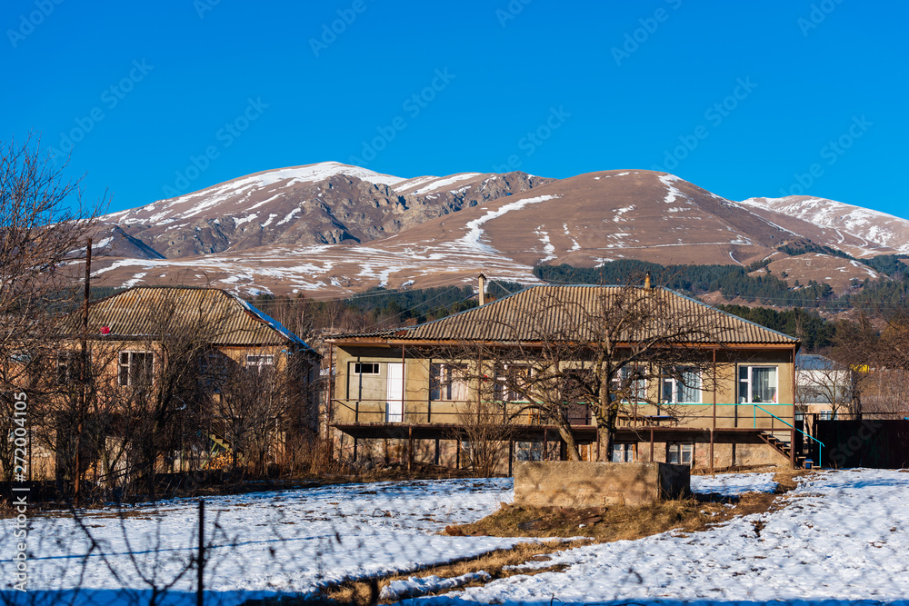 Scenic winter landscape with mountains, Armenia