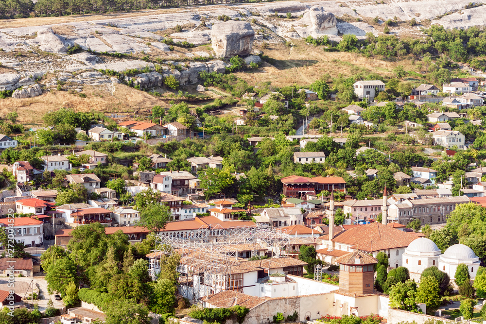 Fototapeta premium The historical center of the ancient city of Bakhchisarai on the Crimean Peninsula