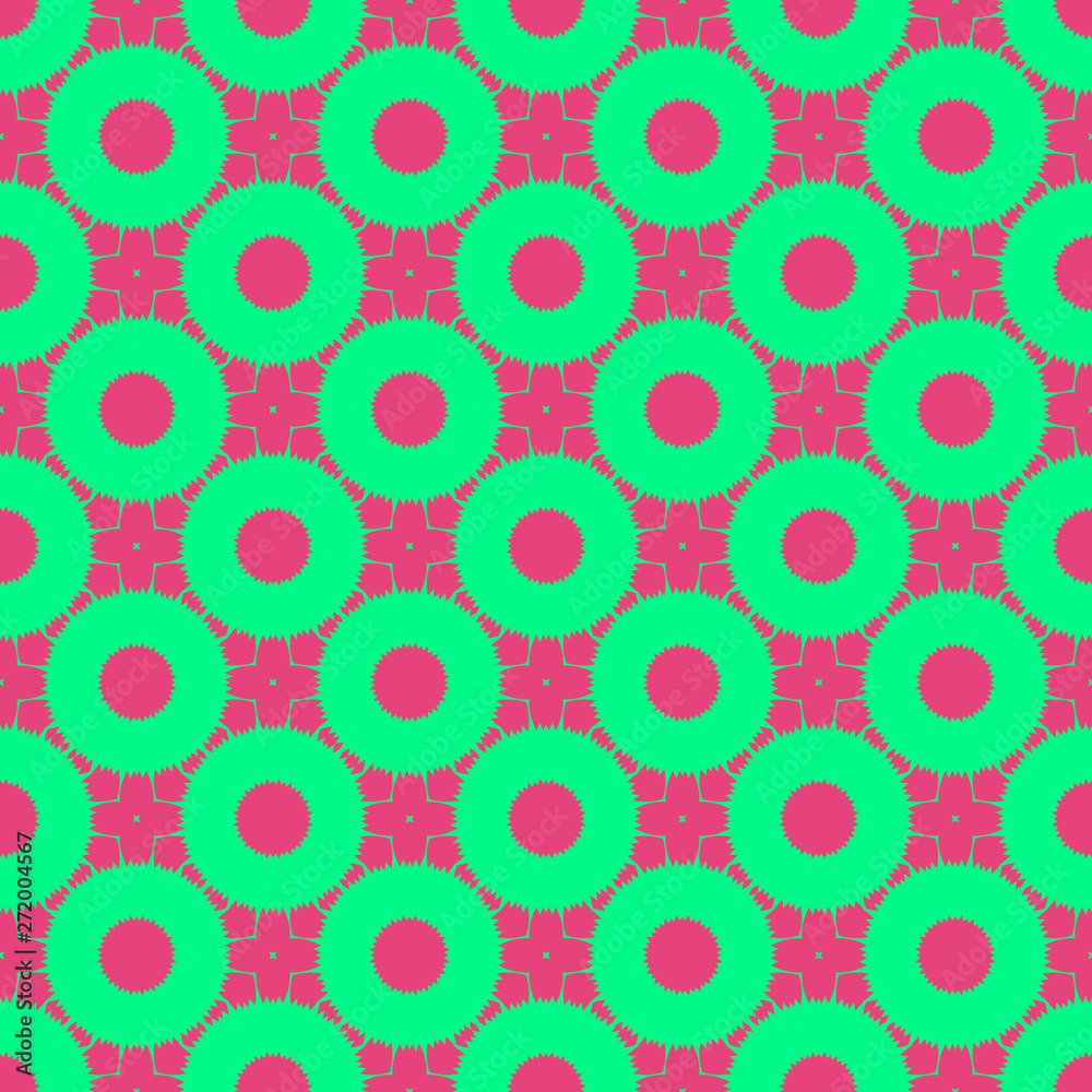 Pink and green floral beauty flat pattern