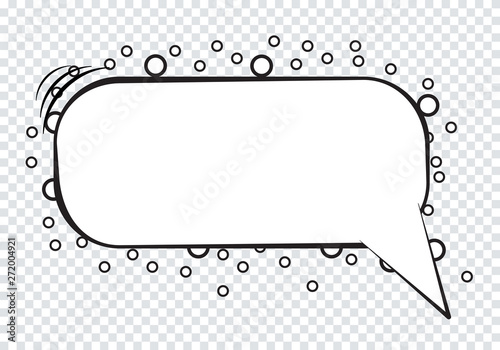 Cartoon speech bubbles on transparent background. Vector Illustration