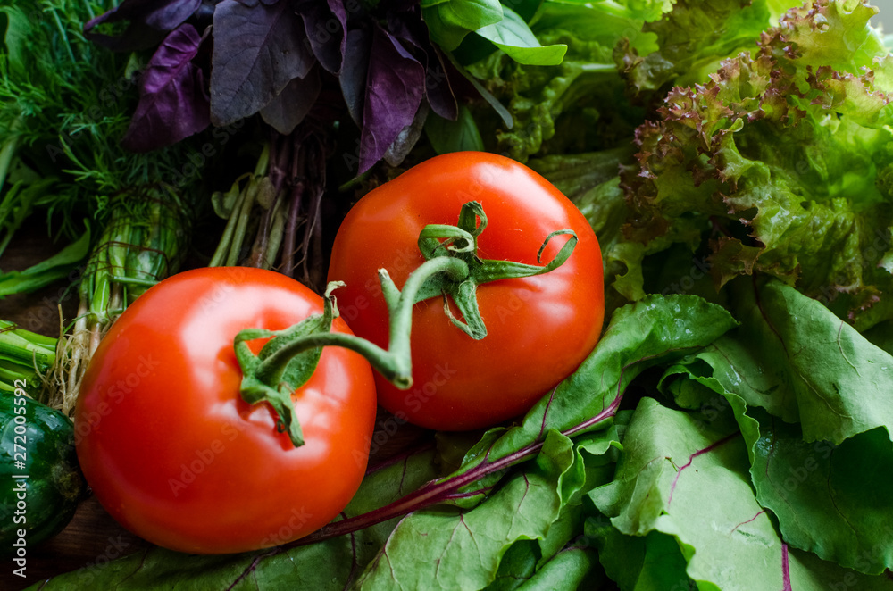 Background texture with assorted raw organic vegetables Background texture with assorted raw organic vegetables