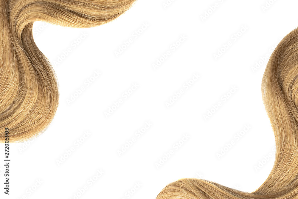 Curly brown hair as background. Copy space