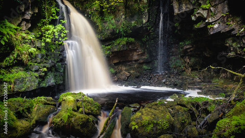 A small  undisturbed and uncultivated waterfall located within a forest in County Donegal  Ireland.