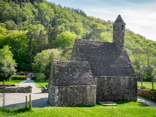 Ancient monasty in Glendalough Wicklow Mountains of Ireland - travel photography photo