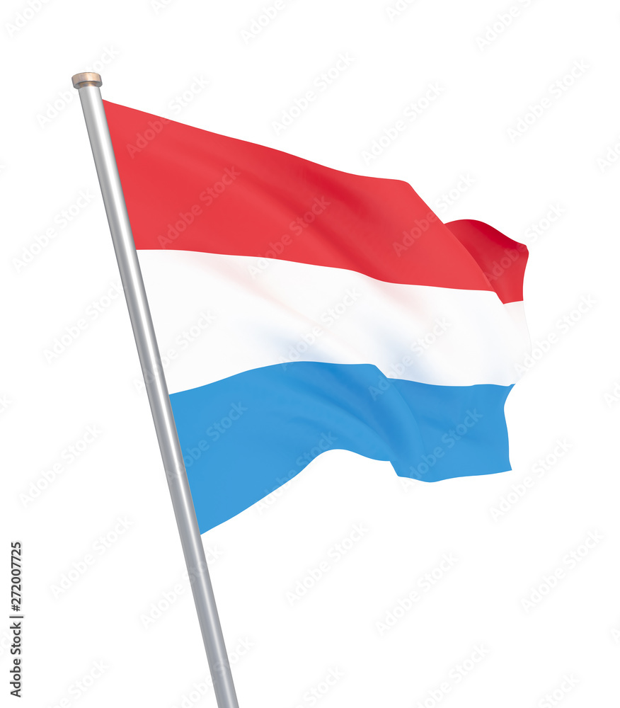 Luxembourg flag blowing in the wind. Background texture. Illustration. Isolated on white. Luxembourg flag blowing in the wind. Background texture. Illustration. Isolated on white.