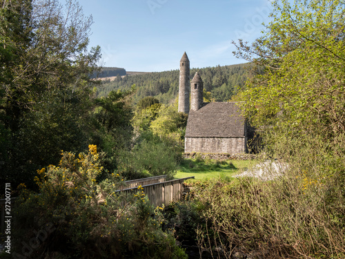 Ancient monasty in Glendalough Wicklow Mountains of Ireland - travel photography photo