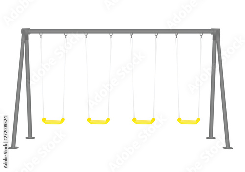 Kids playground swing. vector illustration