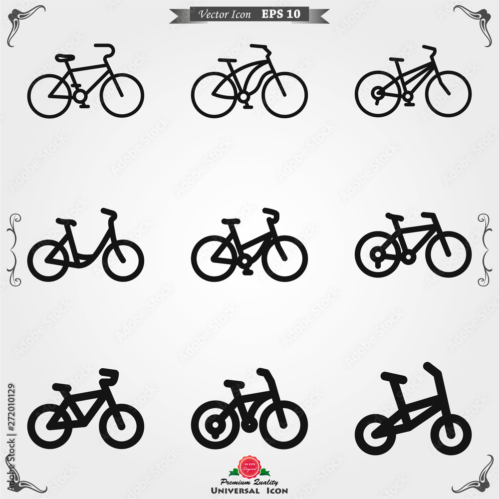 Obraz premium Bicycle icon. Vector element illustration on background.