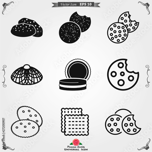 Cookie icon. Biscuit cookie or biscotti vector icon