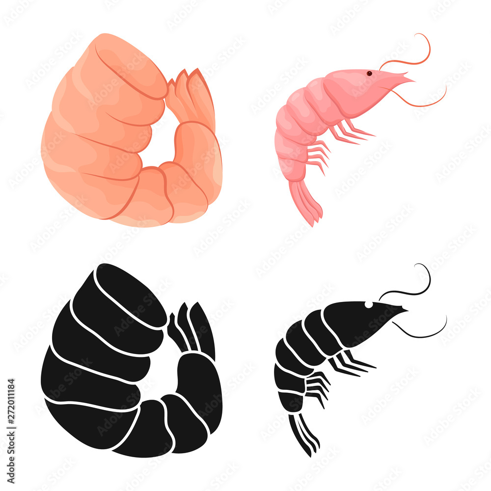 Naklejka premium Isolated object of appetizer and ocean symbol. Set of appetizer and delicacy stock vector illustration.
