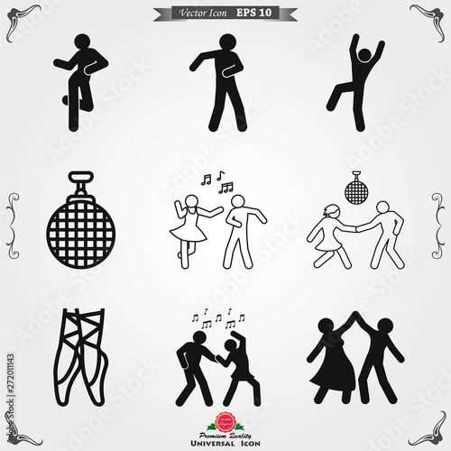 Dancing vector icon. Illustration on background, people dance