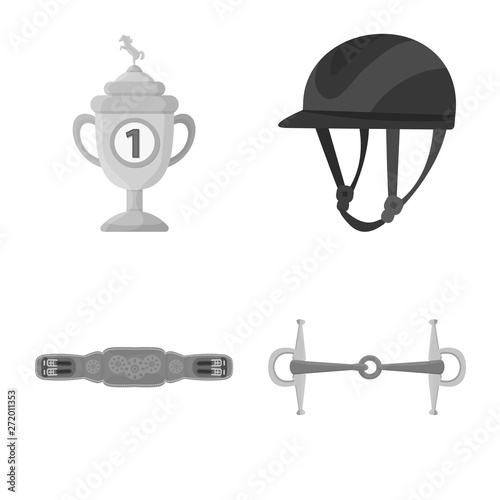 Vector illustration of race  and horse  icon. Collection of race  and racing  vector icon for stock.