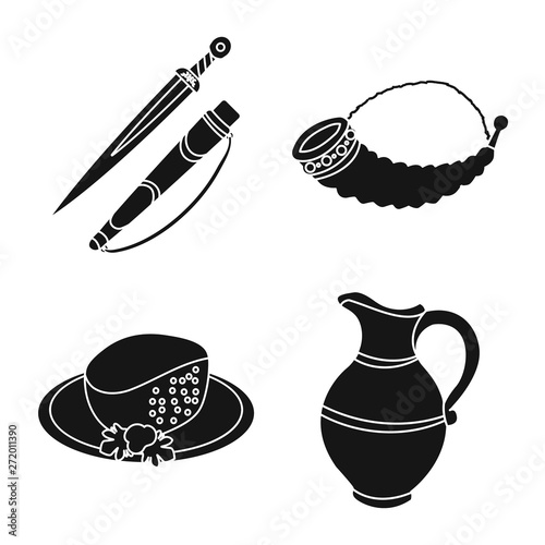 Vector illustration of heritage and originality logo. Collection of heritage and traditions vector icon for stock.