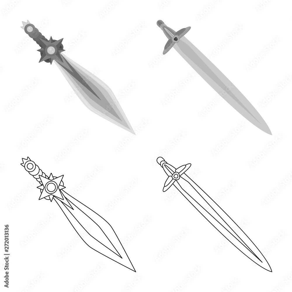 Vector illustration of game and armor logo. Collection of game and blade stock symbol for web. Vector illustration of game and armor logo. Collection of game and blade stock symbol for web.