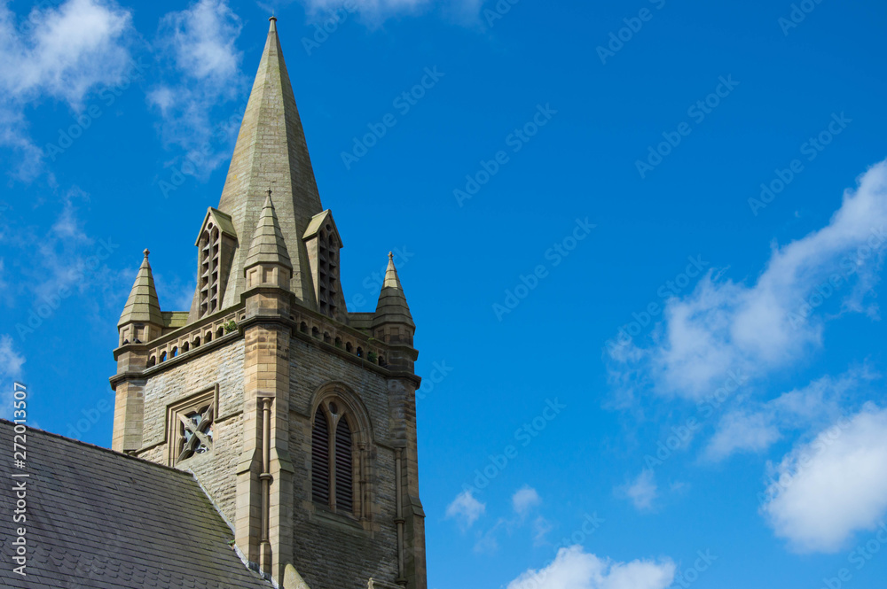 church spire blue sky