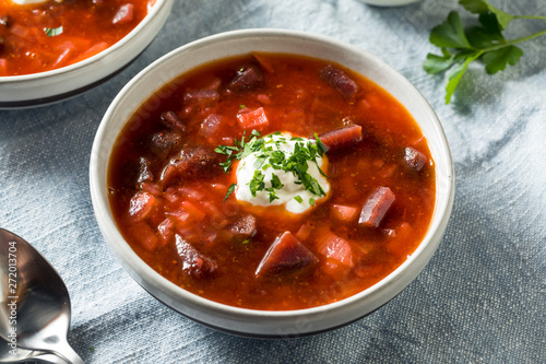 Homemade Russian Beet Borscht Soup