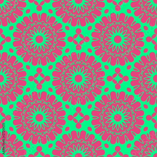 Floral beauty sprig pattern with pink and green color