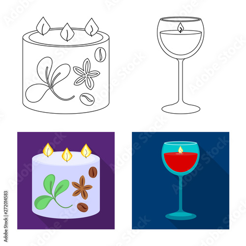 Vector design of relaxation and flame icon. Collection of relaxation and wax vector icon for stock.