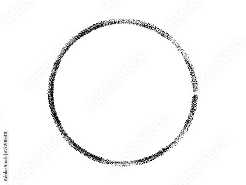 Grunge circle.Grunge brush made circle.Black paint circle made for marking.Grunge logo made of black ink.