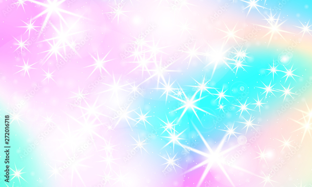 Unicorn rainbow background. Holographic sky Unicorn rainbow background. Holographic sky
