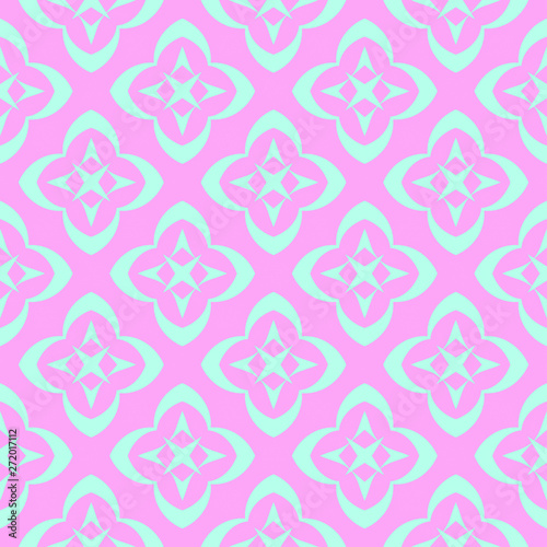 Blue and pink pastel happy fabric pattern © AnaMaria