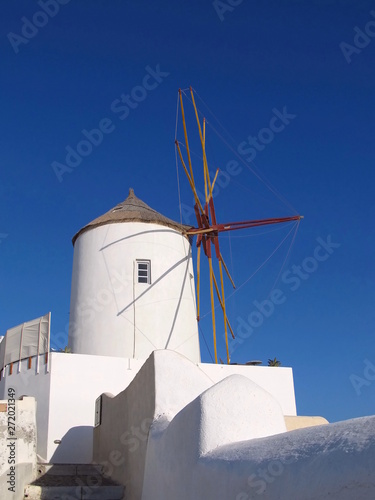 Ancient wind mill on Santorini island