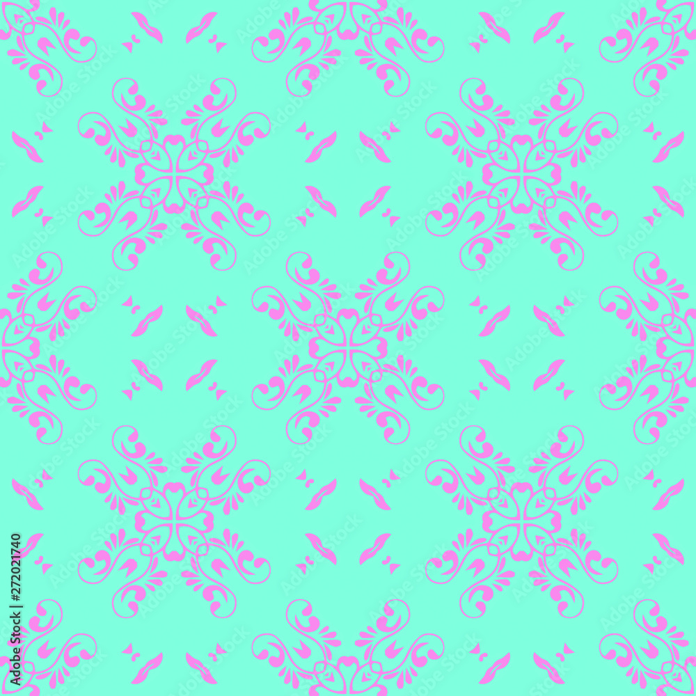 Blue pink beautiful pattern with floral element Blue pink beautiful pattern with floral element