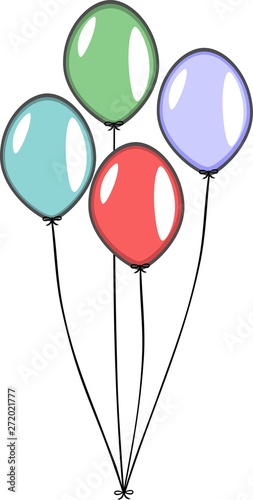 Colorful balloons isolated on white background vector design element for websites, blogs, advertisements, flyers, posters, backgrounds, business cards, logo, and tri-folds	