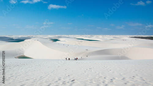 White dunes in Lencois Maranhenses park, Brasil. Desert and lagoon, unique place © Travelling Jack