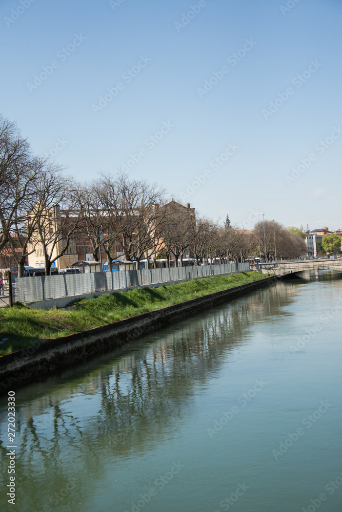 small river  in  Verona. Italy  , 2019