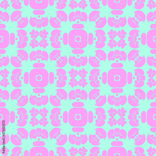 Pink and blue simple pattern with geometric form