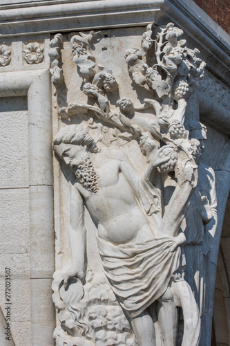 Ducal Palace exterior scupltures ,Venice - Italy ,March 2019