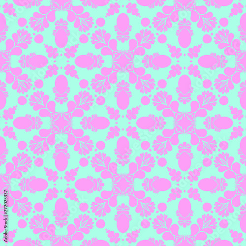 Blue pink beautiful pattern with floral element
