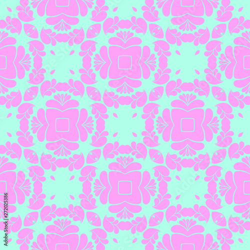 Blue pink beautiful pattern with floral element