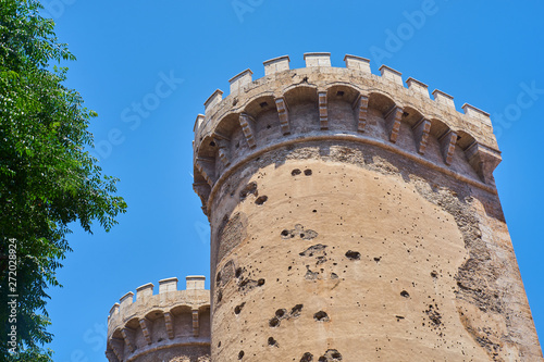 Ancient walled gates of valencia.Torres de Quart or Puerta de Quart photo