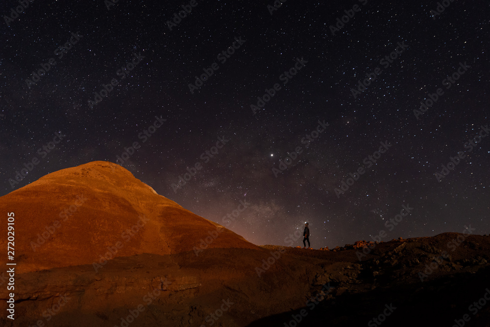 milky way above people on the mountain milky way above people on the mountain
