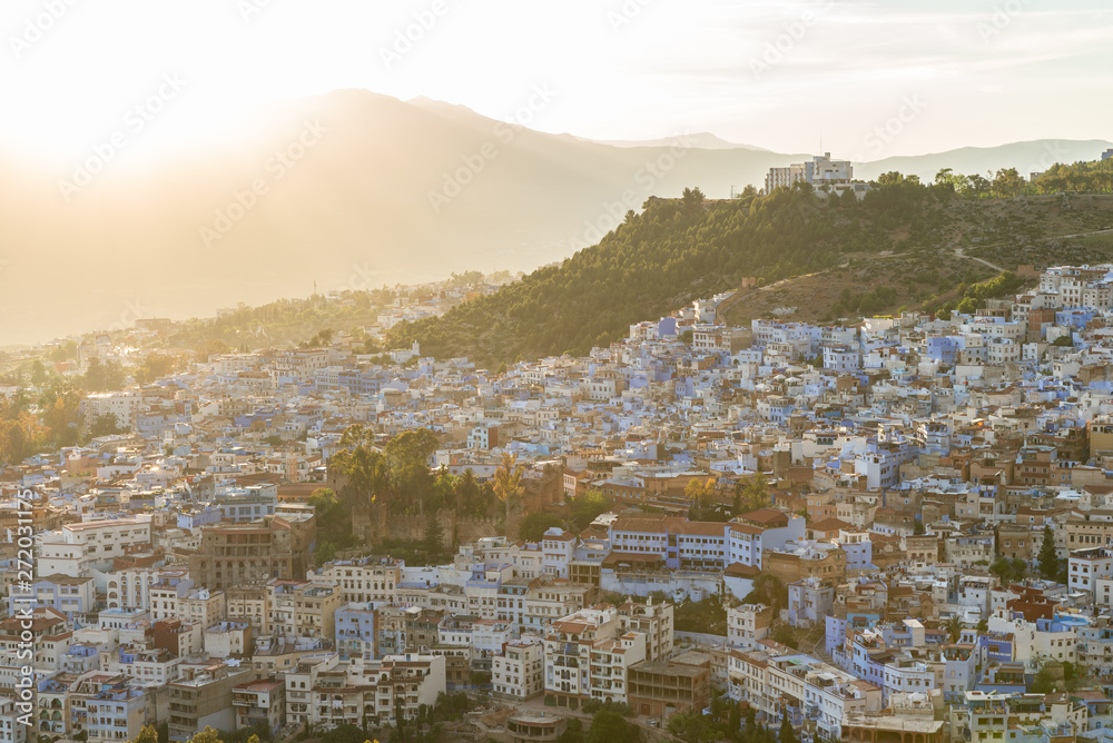 Sunset above Chefchaouen and the mountains