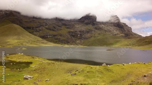 Hut at Lake Cushuro in Peru photo