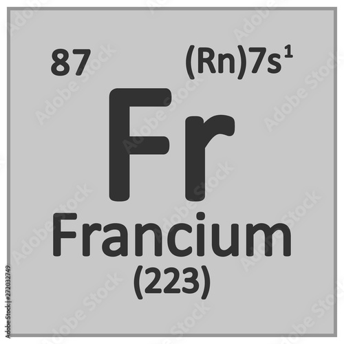 Periodic table element francium icon.