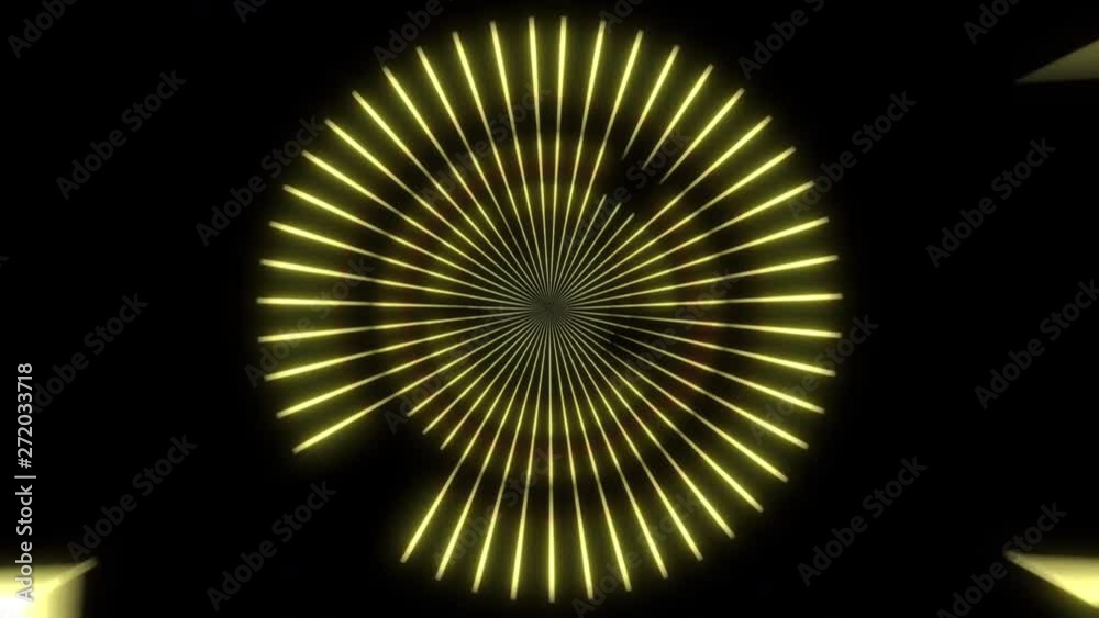 Gold Abstract Glowing Segmented Radiating Pattern Loop Gold Abstract Glowing Segmented Radiating Pattern Loop