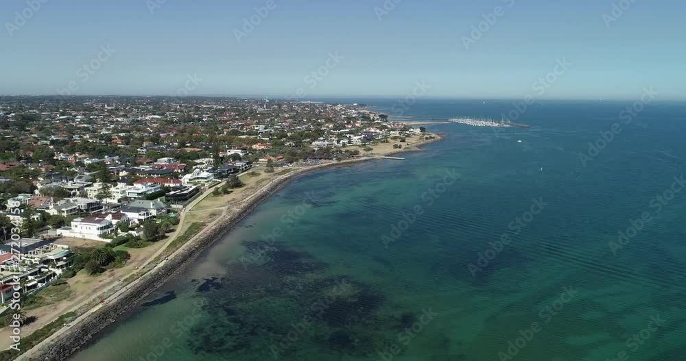 Melbourn coastline by drone featuring the clear Australian ocean 1 Melbourn coastline by drone featuring the clear Australian ocean 1