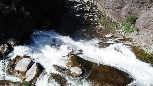 Tilt down aerial, Chittenango Falls State Park waterfall photo