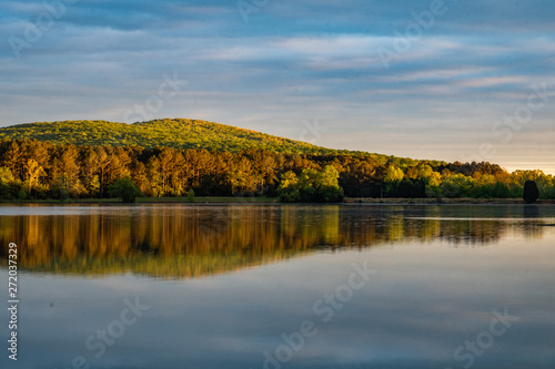 A Mountain Lake at Sunset in North Alabama photo