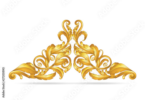 gold vintage baroque frame scroll