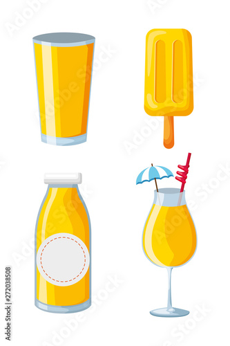 tropical fruits juice popsicle cocktail