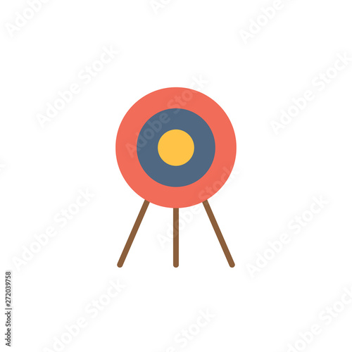 target flat vector icon concept, isolated on white background