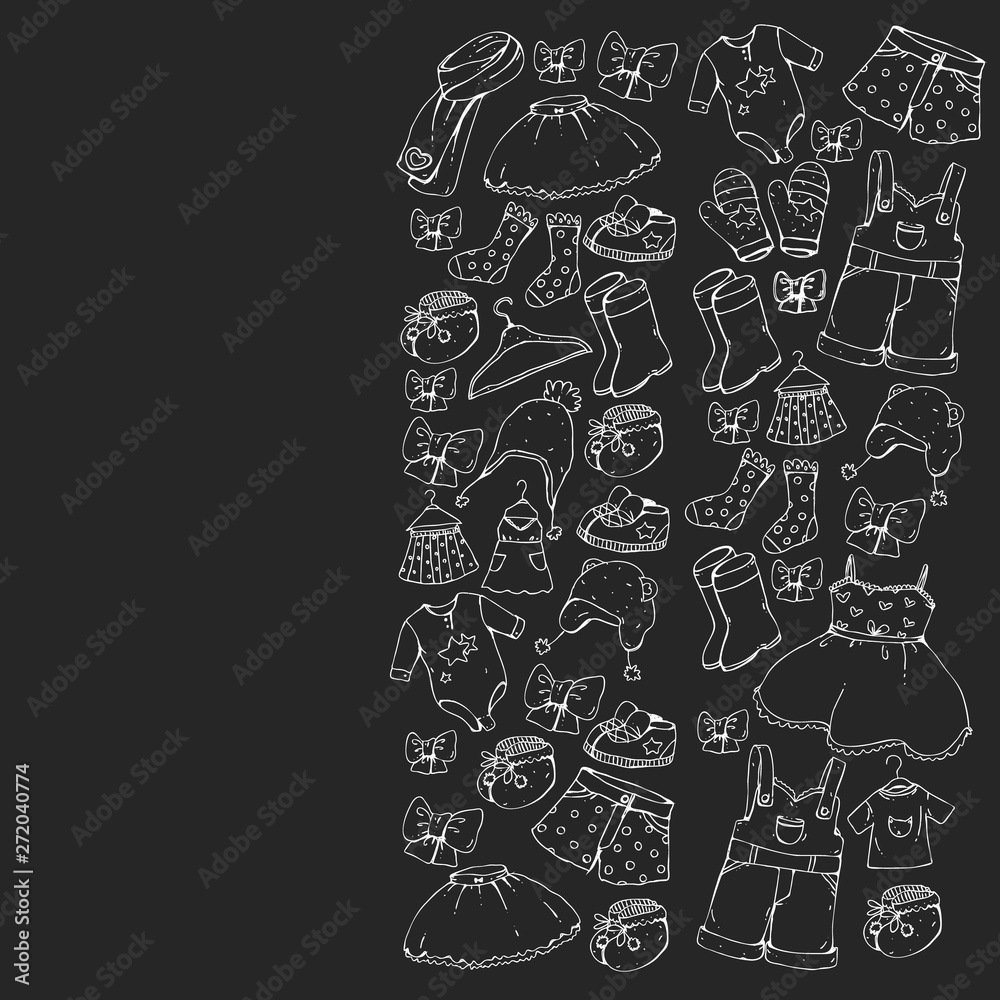 Children clothes. Background for babies, kids patterns. Children clothes. Background for babies, kids patterns.
